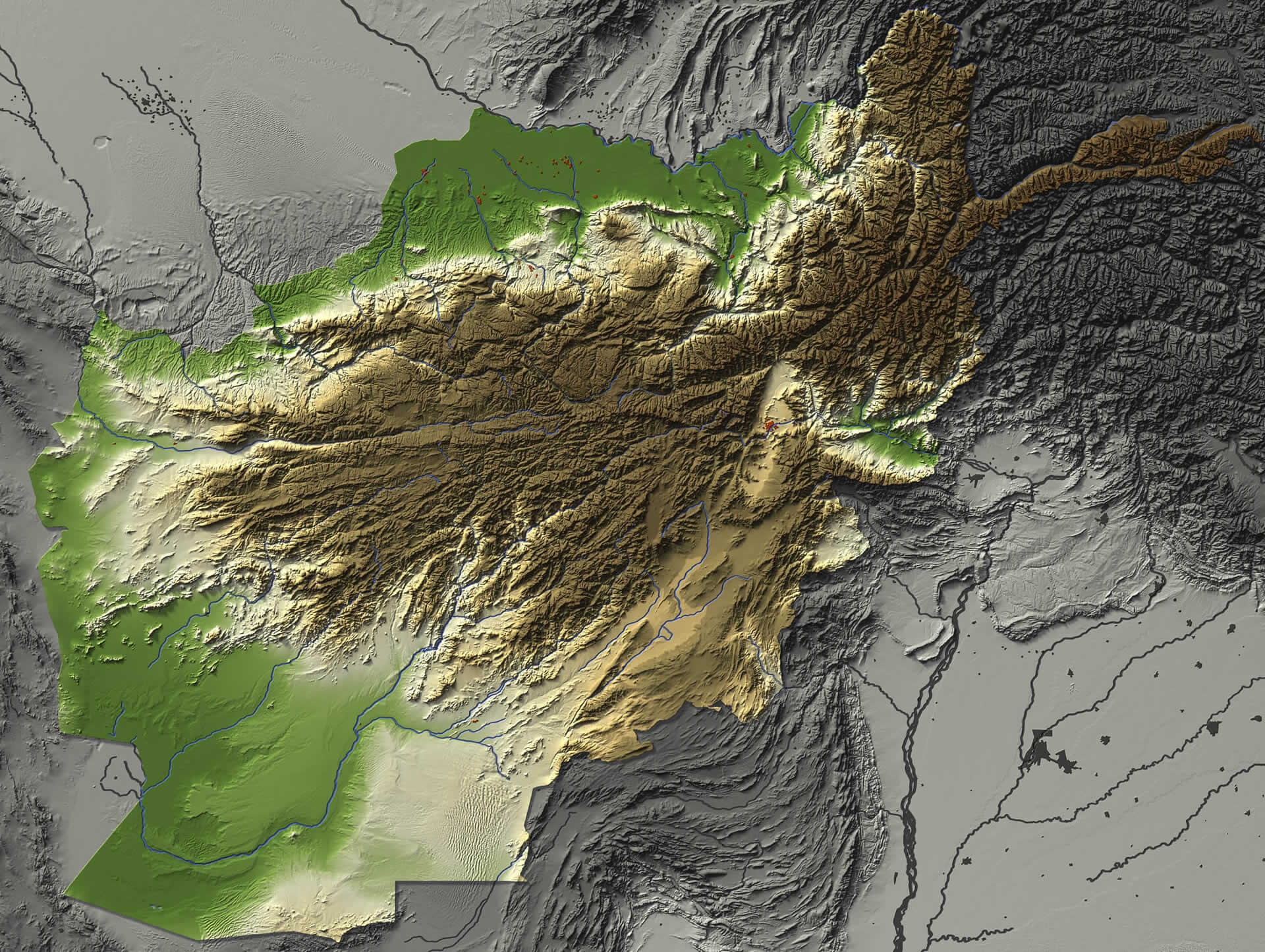 Afghanistan Satellite Map